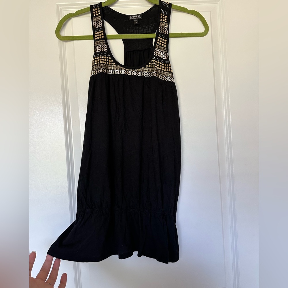 Express Y2K Black Embellished Racerback Tank. Size small.